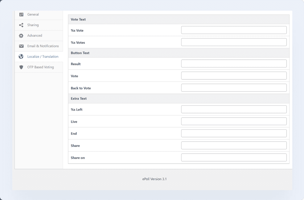 WP Poll Maker - Localization and translation setting