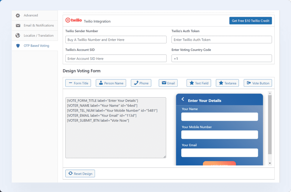 WP Poll Maker PRO - OTP Contact form builder