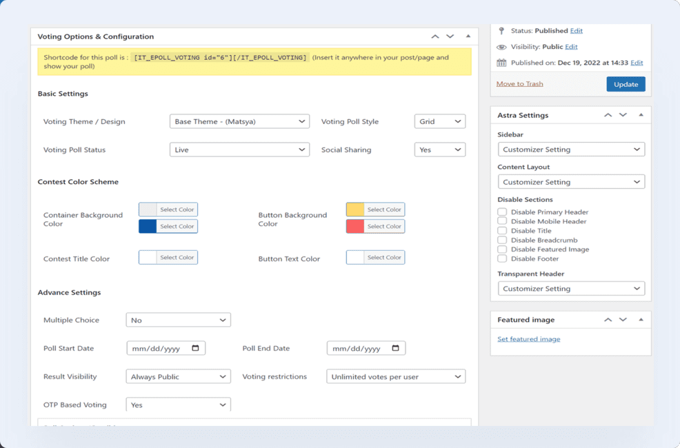 WP Poll Maker - voting contest options backend