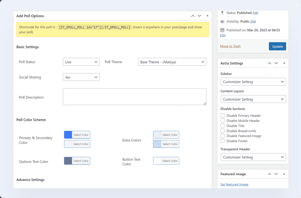 WP Poll Maker - poll options backend