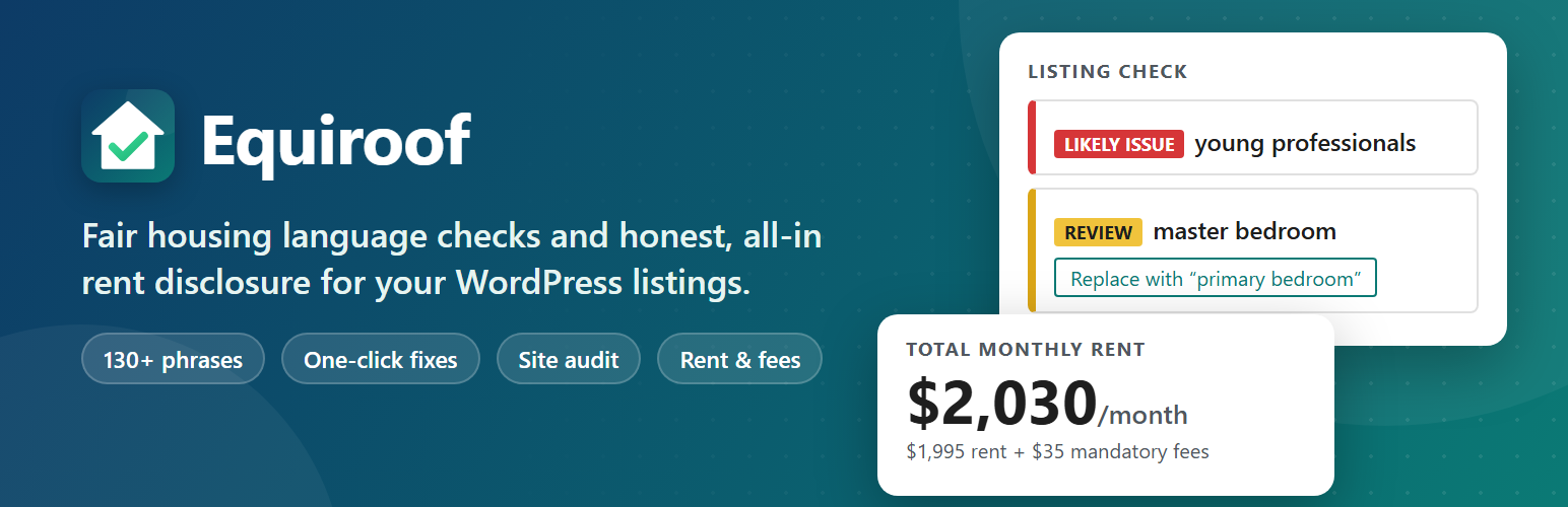Equiroof – Fair Housing Language & Rental Fee Disclosure preview