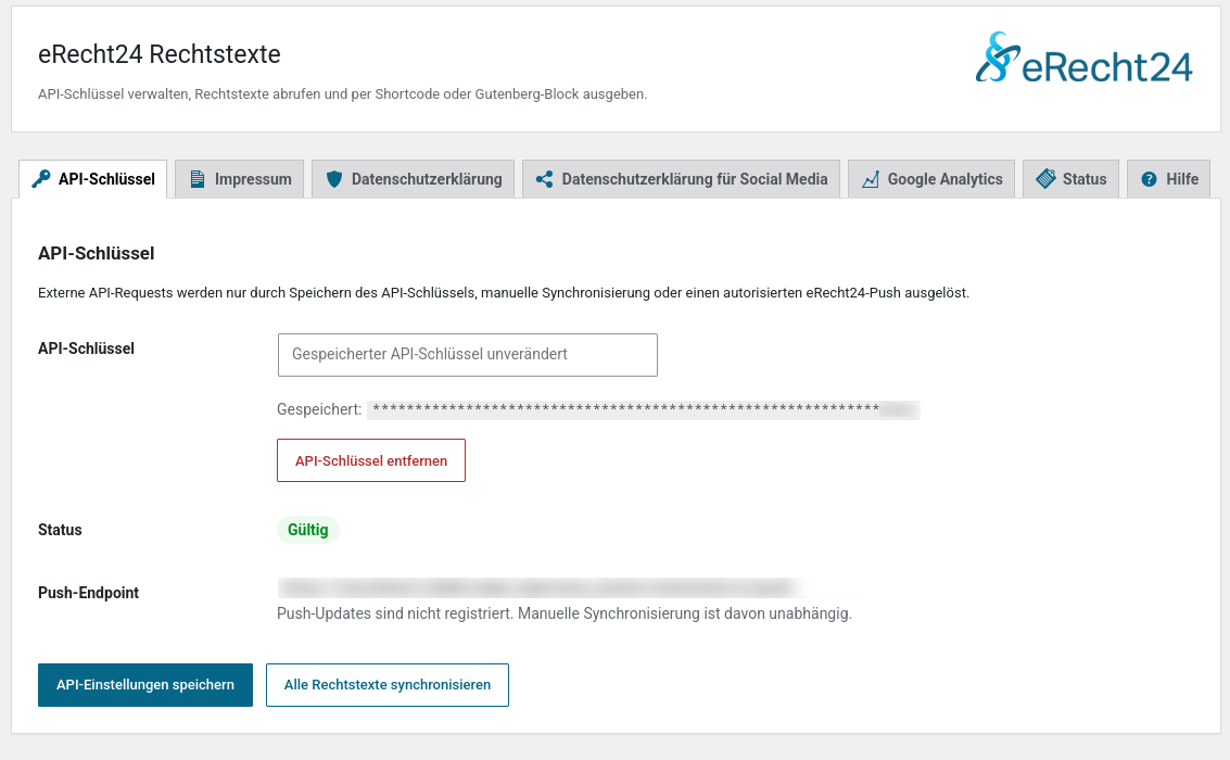API key registration