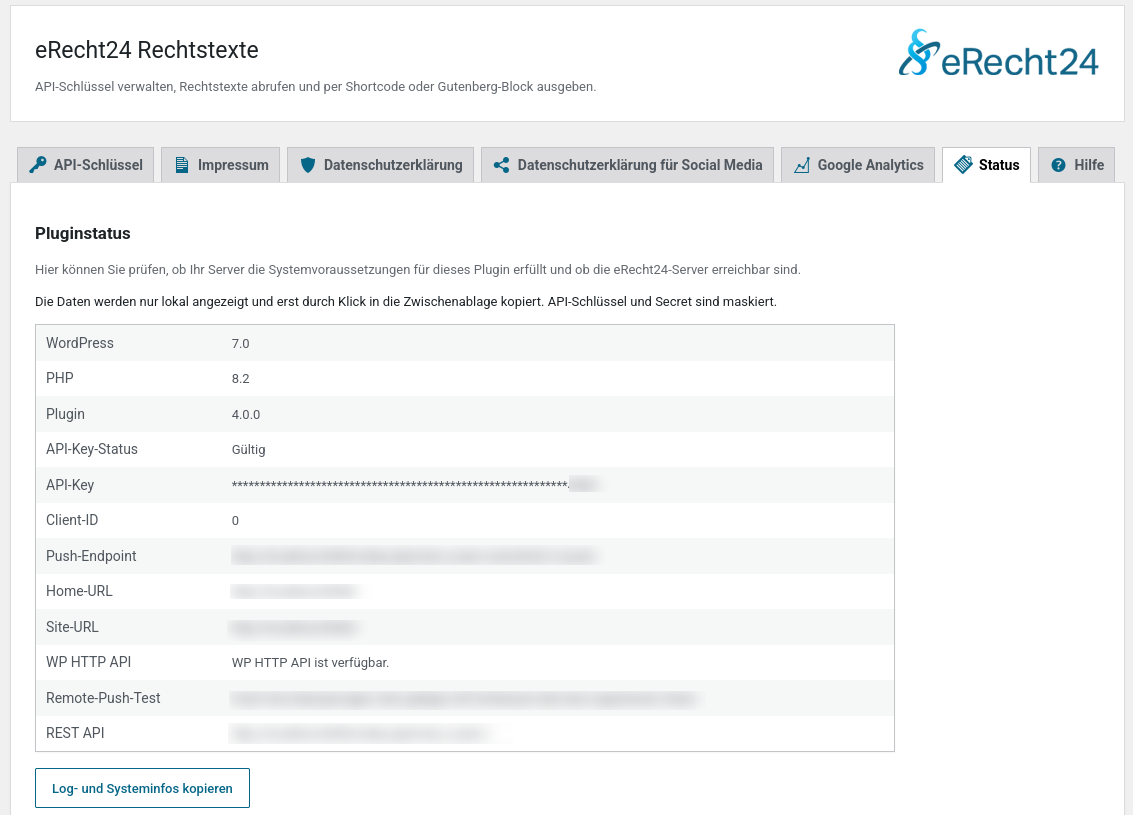 Status information
