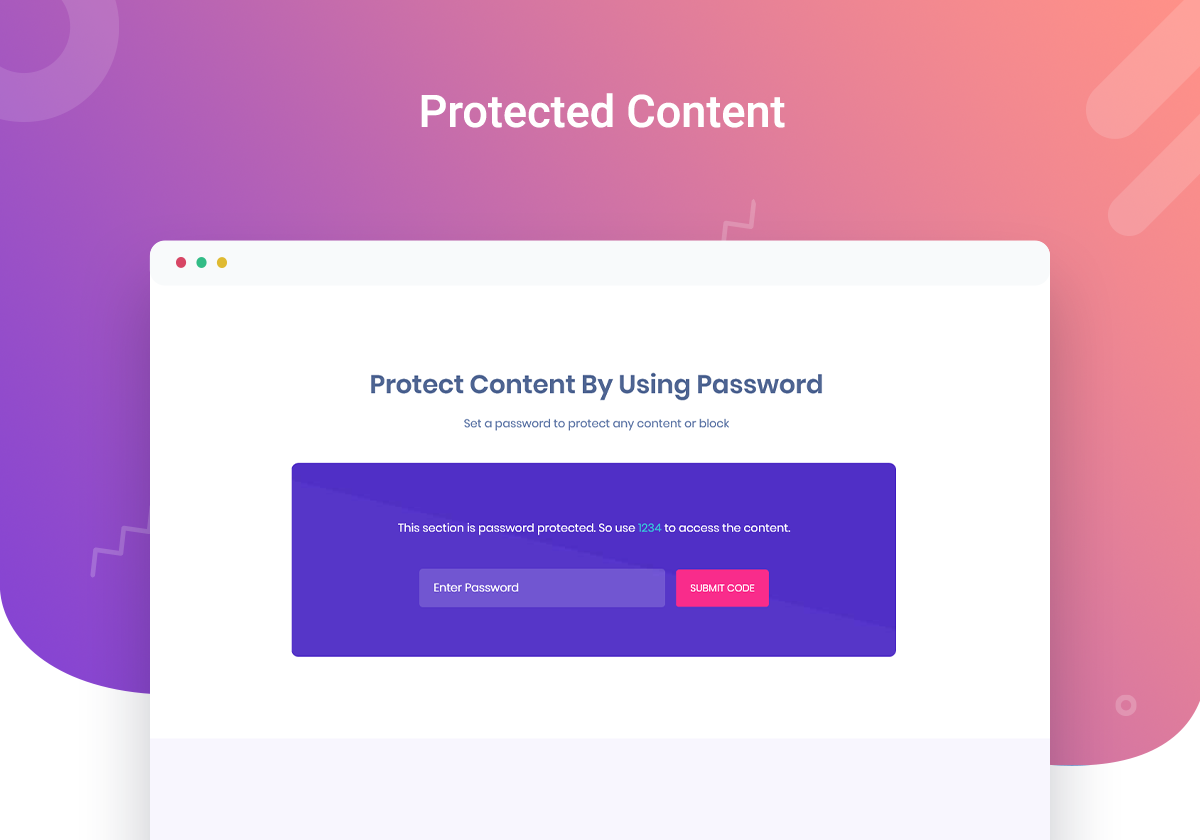 Protected Content Widget