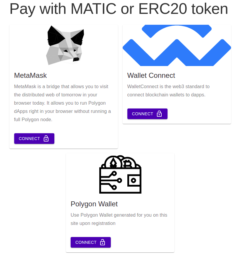 The payment method choice