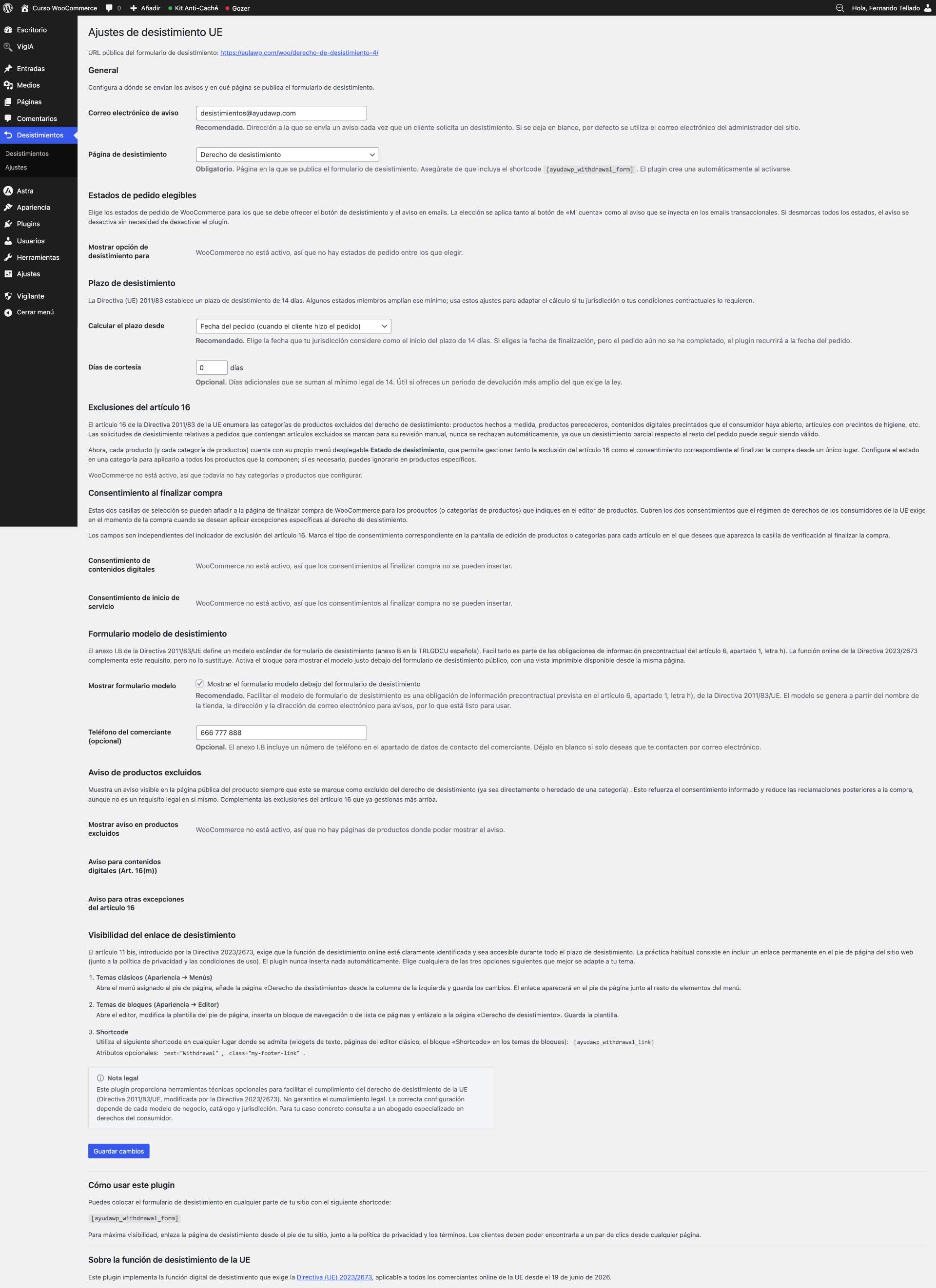 EU Withdrawal Settings Page (Standalone).