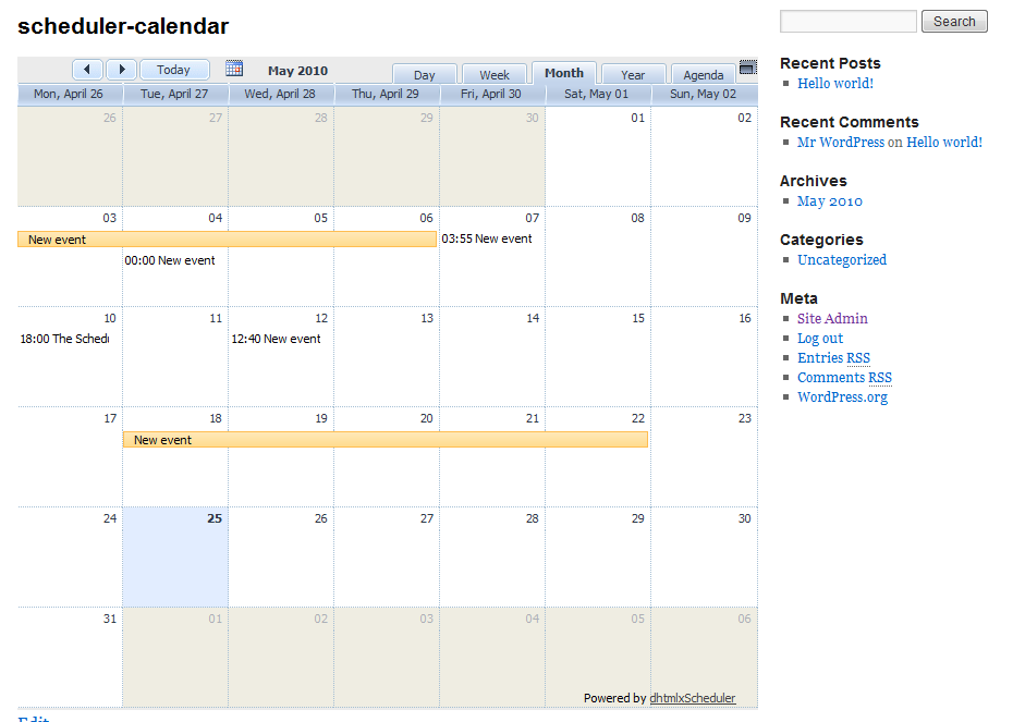 Event Calendar / Scheduler