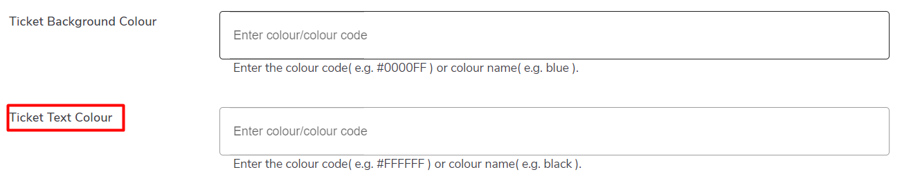 Ticket Text Color