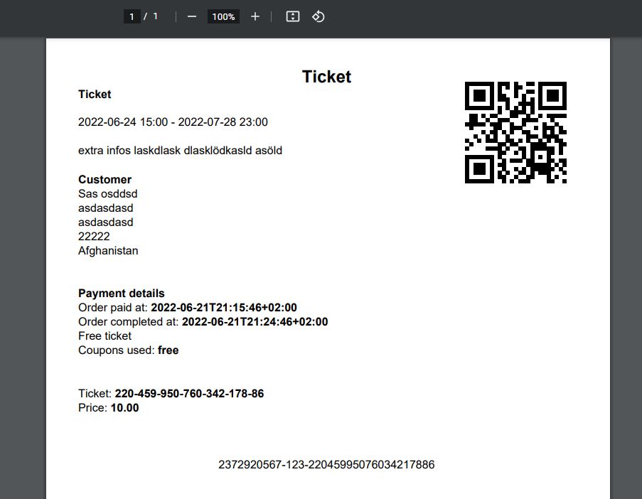 <strong>Ticket PDF</strong> Your customer can download the ticket as a PDF.