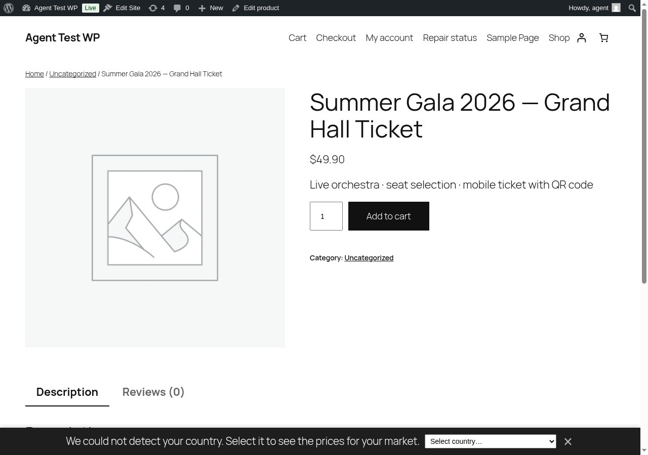 Sell Tickets as WooCommerce Products — Any product becomes a ticket with one checkbox. Works with variations like VIP or General Admission.