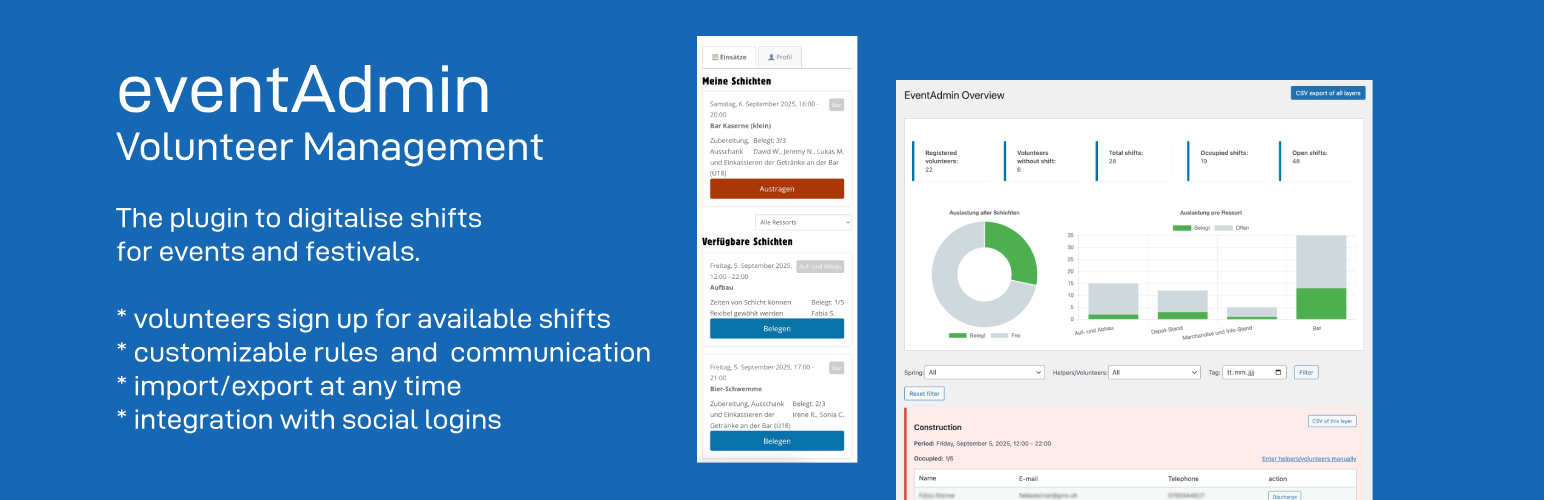EventAdmin – Volunteer Management