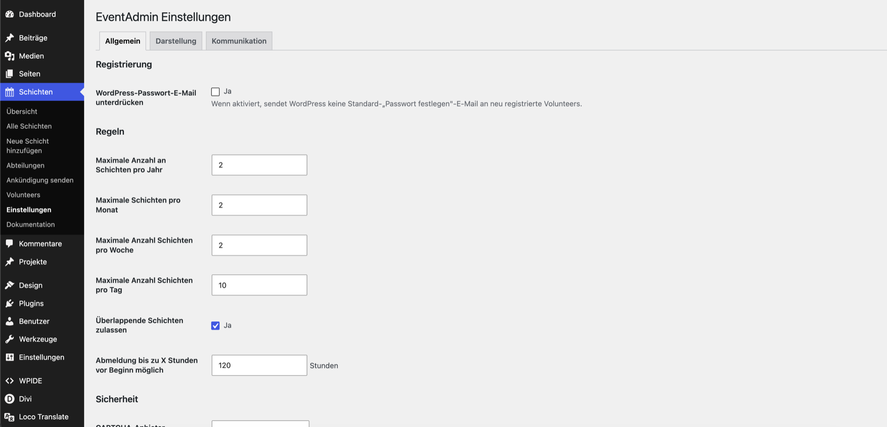 EventAdmin – Volunteer Management