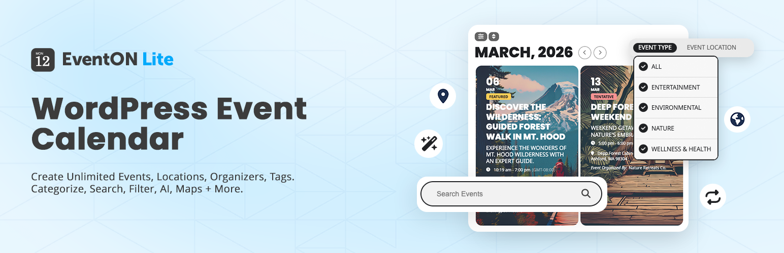 WordPress 外掛 EventON – Events Calendar 的封面圖片
