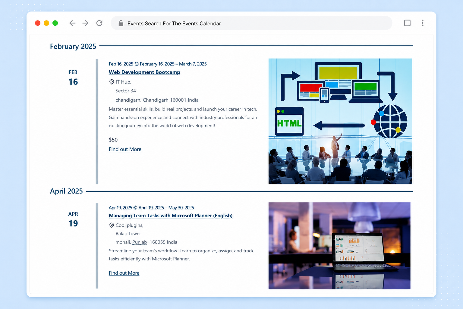 Events List Block Demo