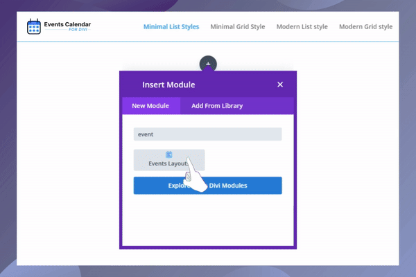 Events Calendar Modules for Divi Preview