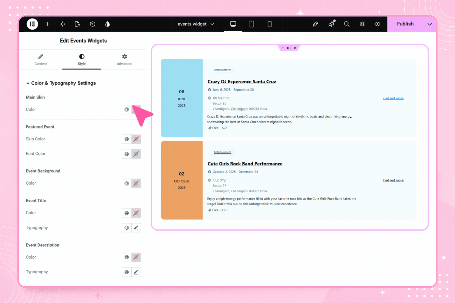 Events Widgets For Elementor And The Events Calendar