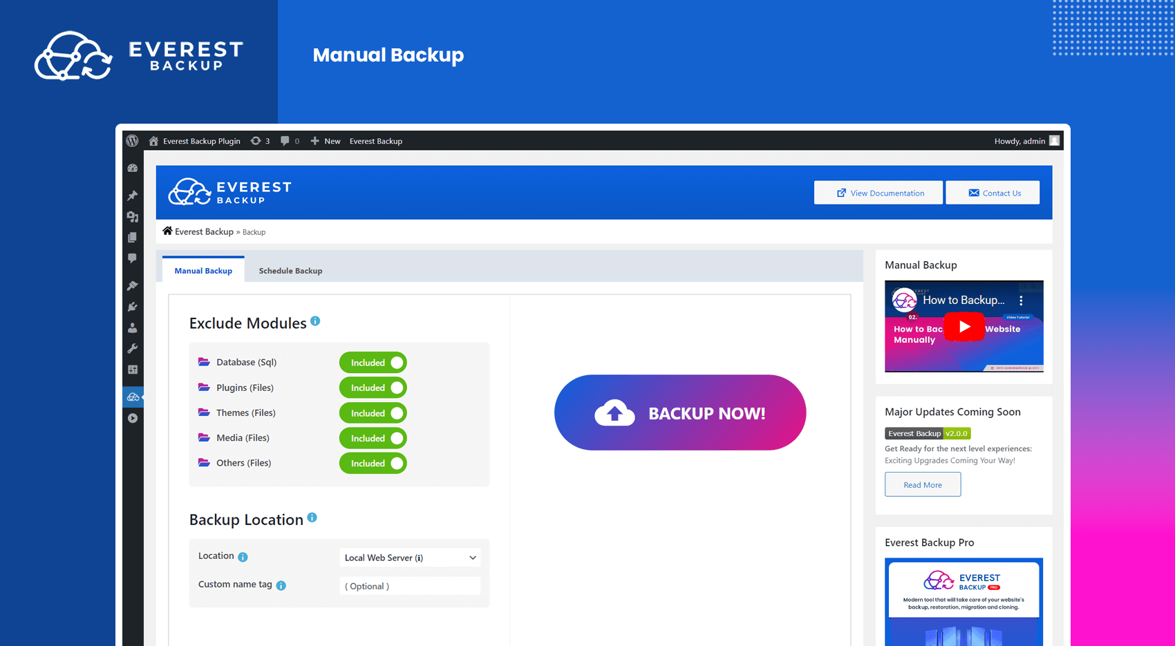 Everest Backup &#8211; WordPress Cloud Backup, Migration, Restore &amp; Cloning Plugin