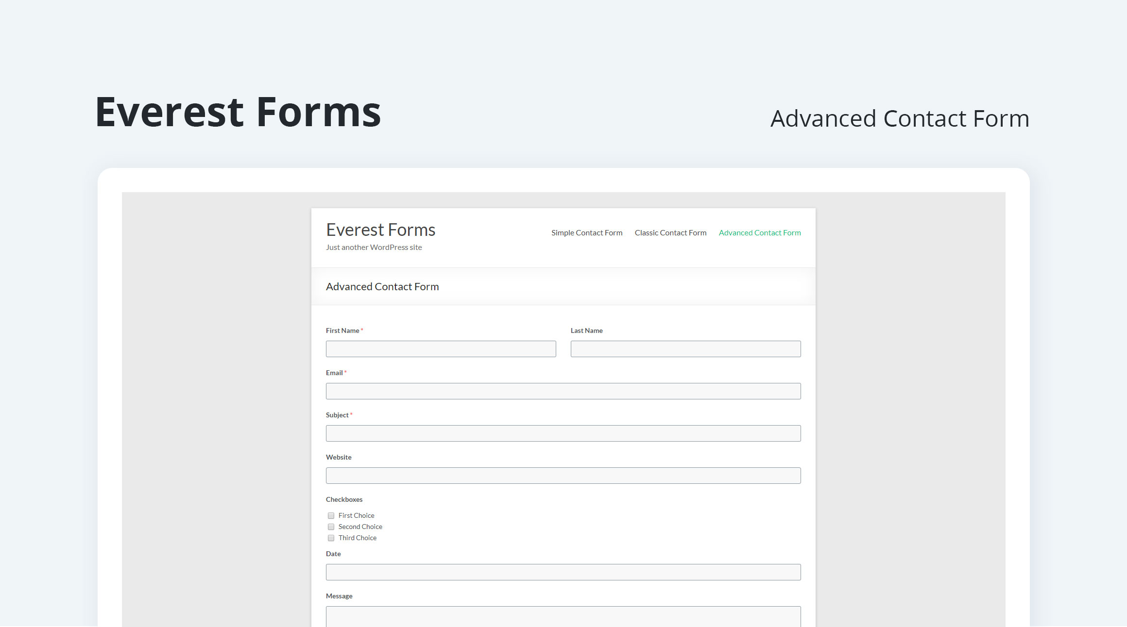 Everest Forms – Build Contact Forms, Surveys, Polls, Quizzes, Newsletter & Application Forms, and Many More with Ease! Screenshot