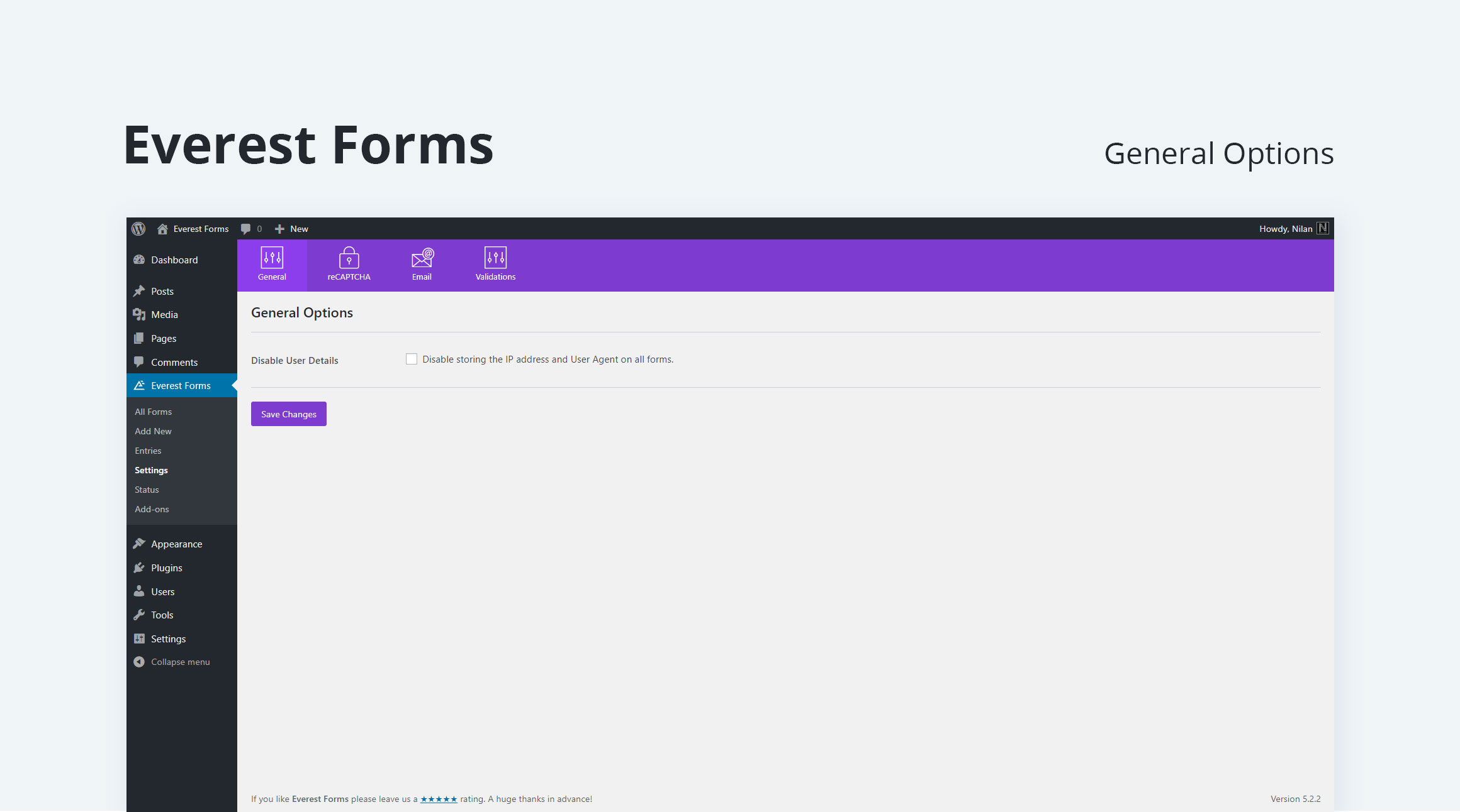 Everest Forms – Build Contact Forms, Surveys, Polls, Quizzes, Newsletter & Application Forms, and Many More with Ease! Screenshot