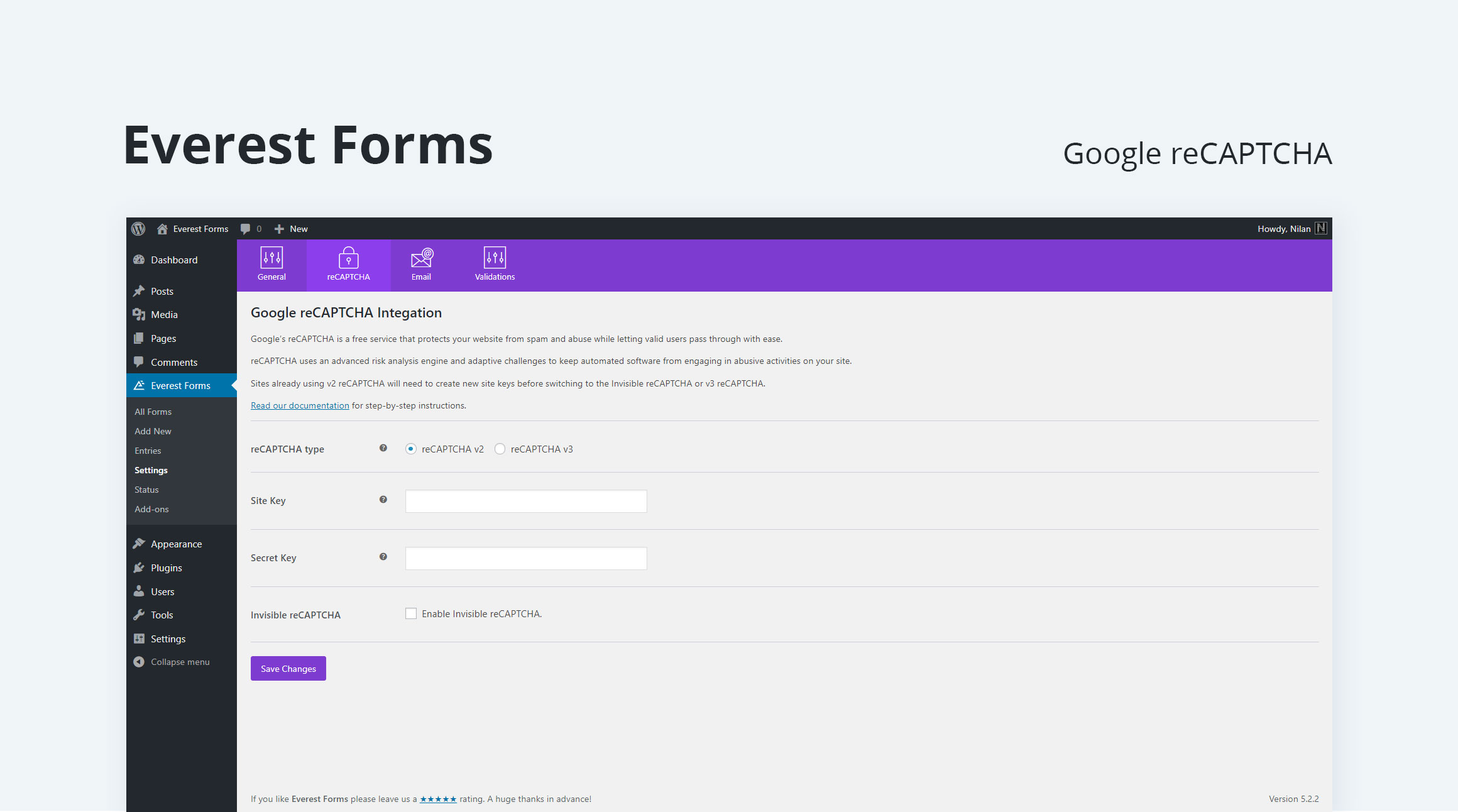 Everest Forms – Contact Form, Quiz, Survey, Newsletter & Payment Form Builder for WordPress