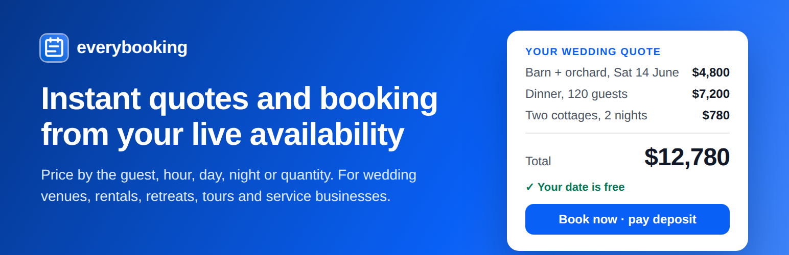 Everybooking – Instant Quote &amp; Booking for Rentals, Venues &amp; Service Businesses