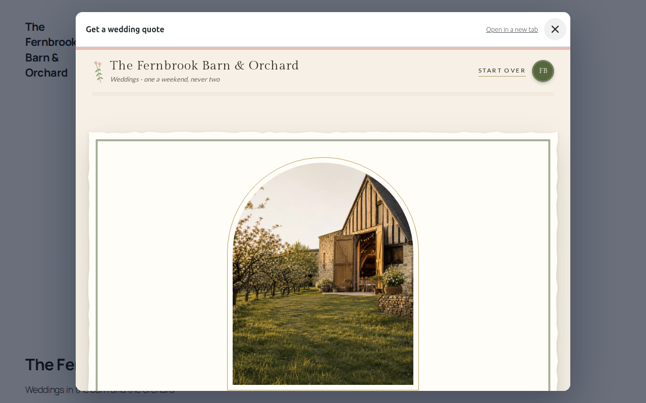 A "Get an Instant Quote" button opening the booking page in a pop-up over the site.
