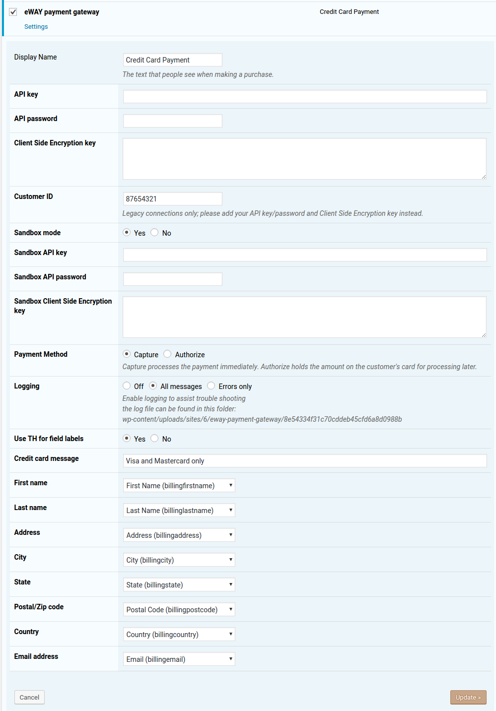 WP eCommerce payments settings