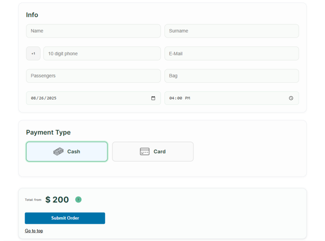 Address autocomplete and distance-based pricing