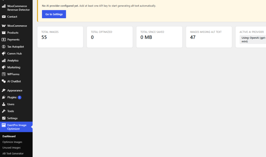 Bulk optimize images with live progress.