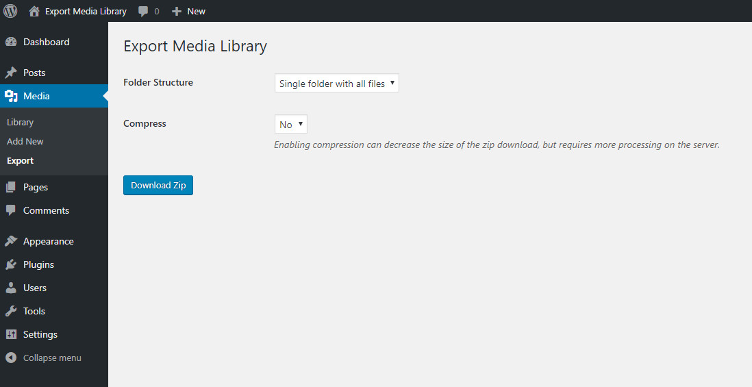 Export Media Library