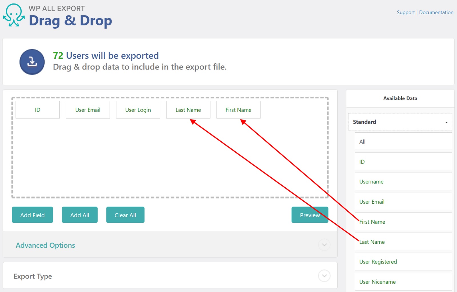 Export Users Custom Fields