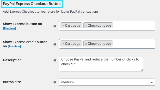 PayPal Express Button-Customization settings