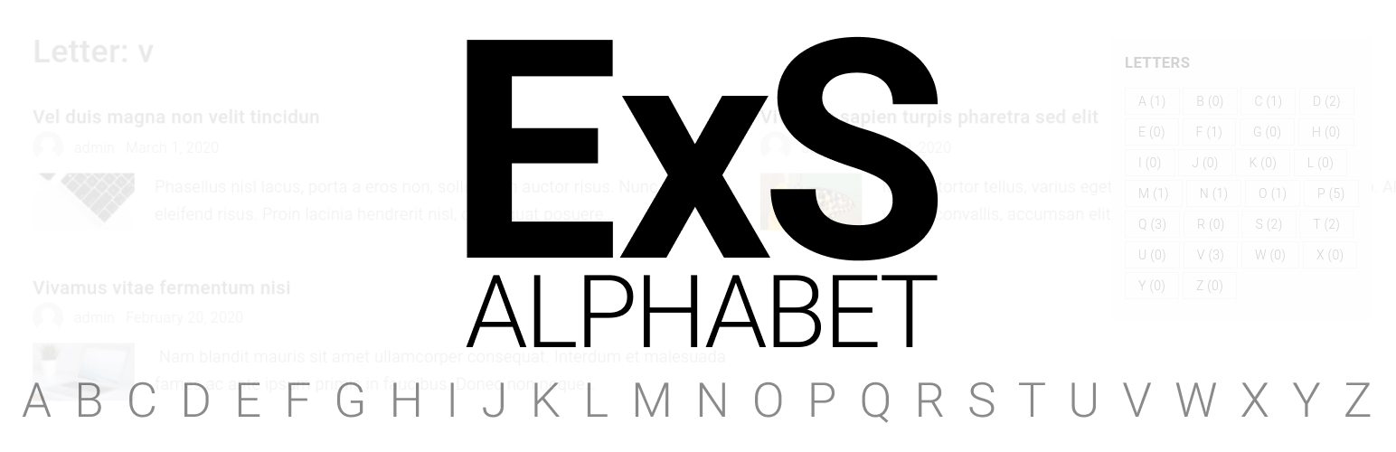 WordPress 外掛 ExS Alphabet 的封面圖片。