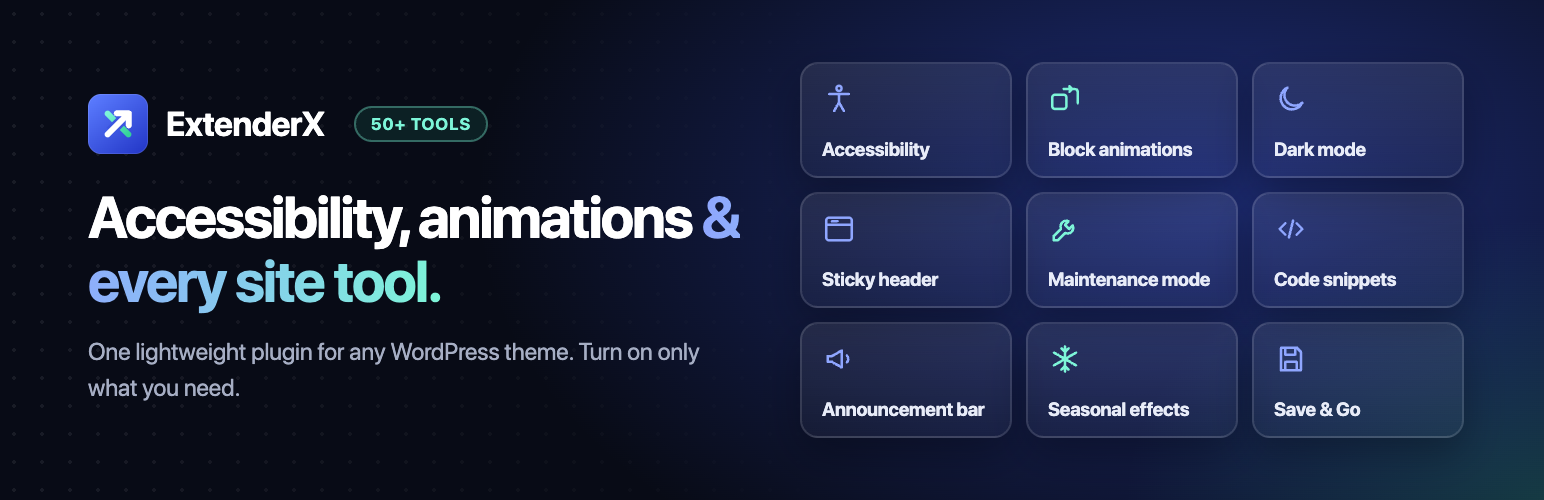 ExtenderX – Accessibility, Block Animations & Site Enhancements preview