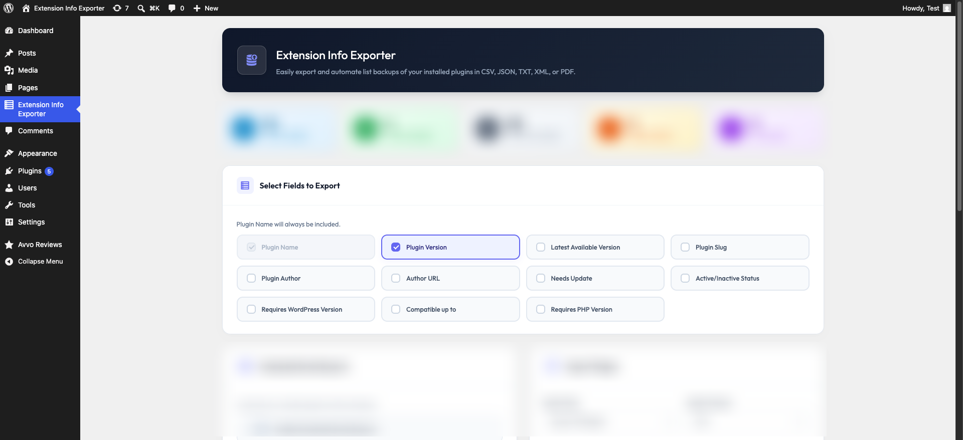 Export Fields Selection – Choose which plugin data fields to export with instant AJAX auto-save and toast notifications