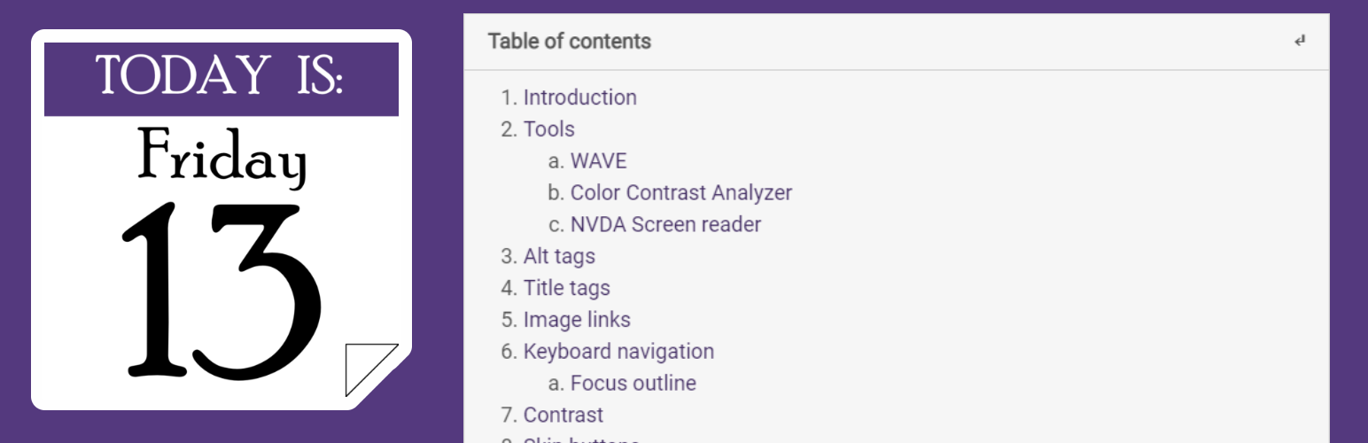 F13 Table of Contents
