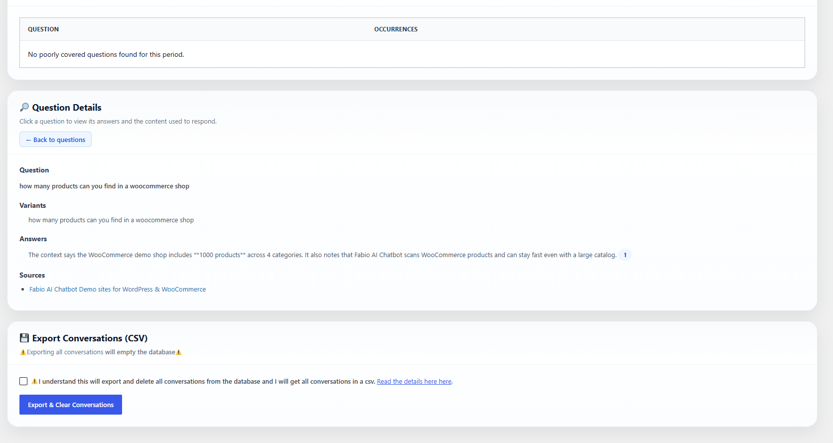 How to analyze the chatbot's answers