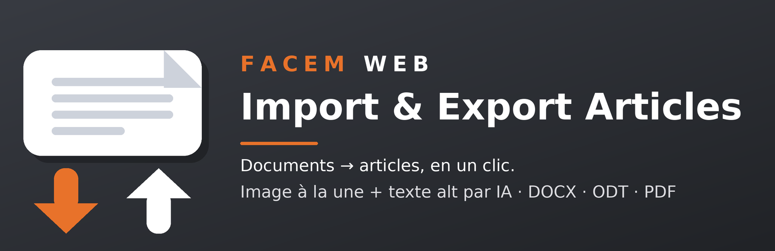 Facem Web Import & Export Articles