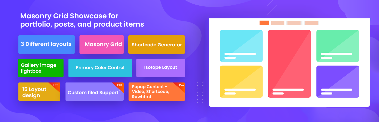 WordPress 外掛 Fancy Filters – Masonry Grid Showcase for portfolio, posts, and product items 的封面圖片。
