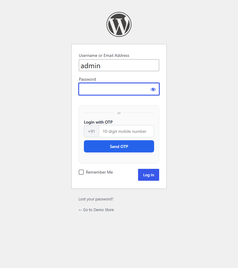 Login with OTP as your customers see it, right inside the login form.