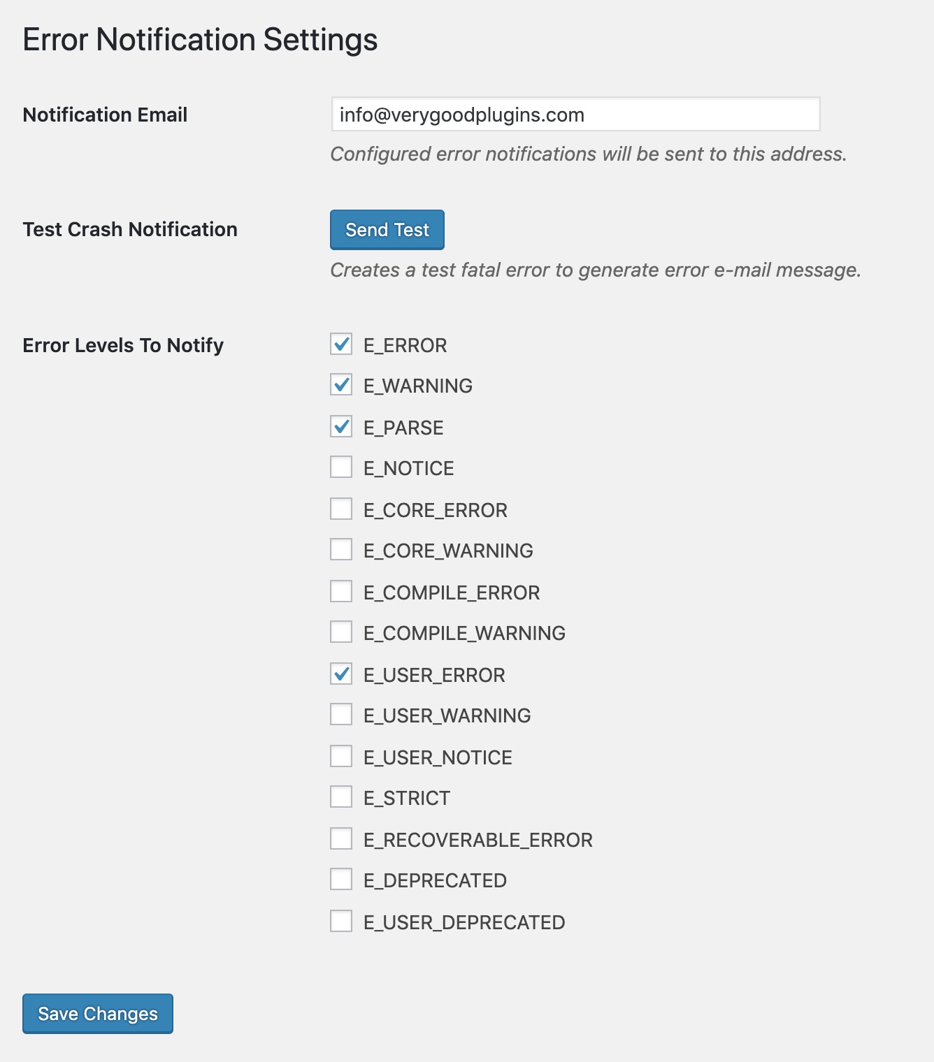 Admin configuration settings