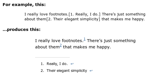 Sample of post and resulting display on blog.