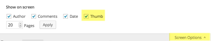 If the column is not showing in your All Posts/Pages view this shows you where you can check to see that the