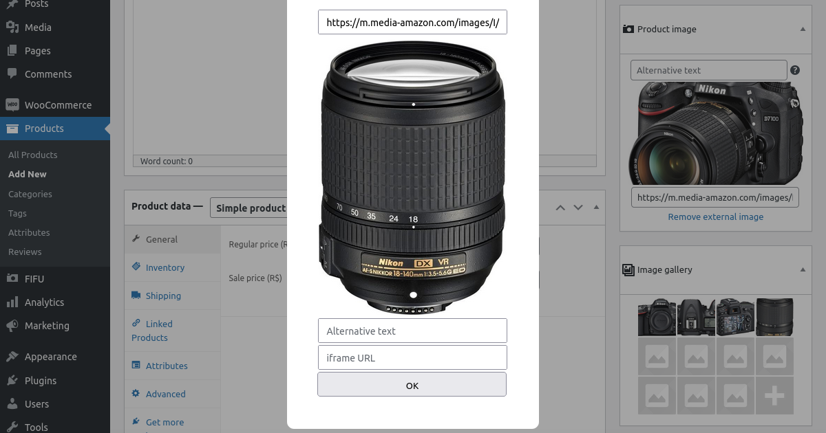 <p>Image gallery for WooCommerce products</p>