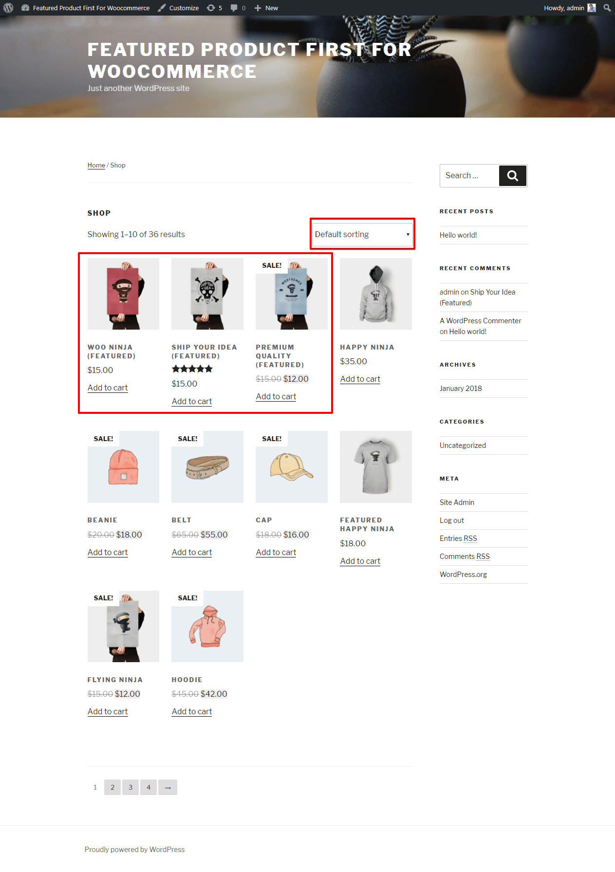 Featured Product First on Default Sorting Order