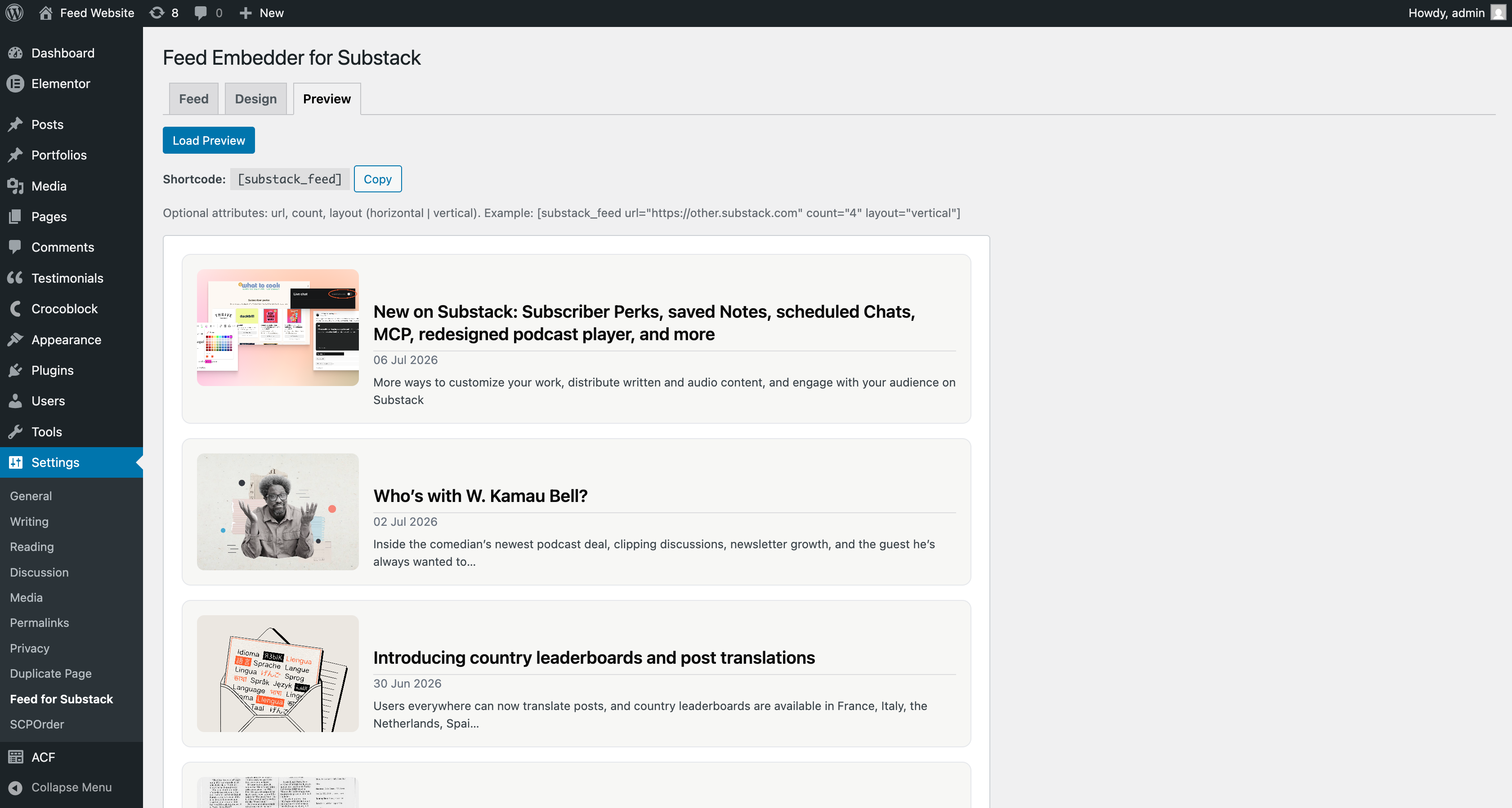The horizontal layout (image beside text), shown in the live preview.