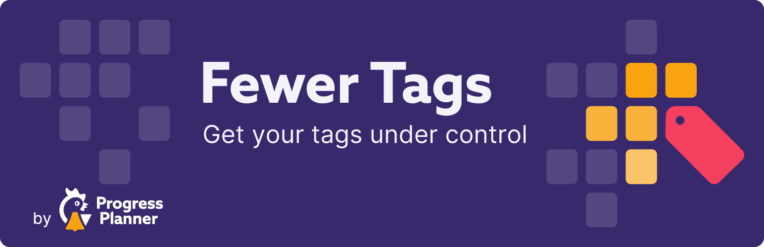 WordPress 外掛 Fewer Tags Free 的封面圖片。