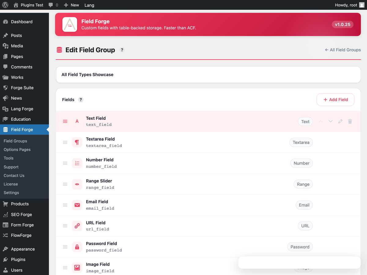 Field group editor