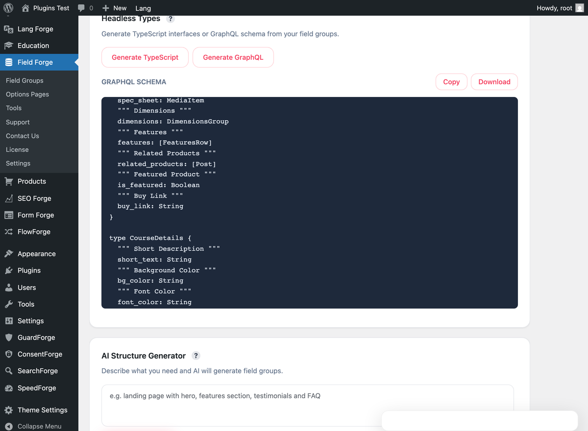 GraphQL schema preview (Pro)