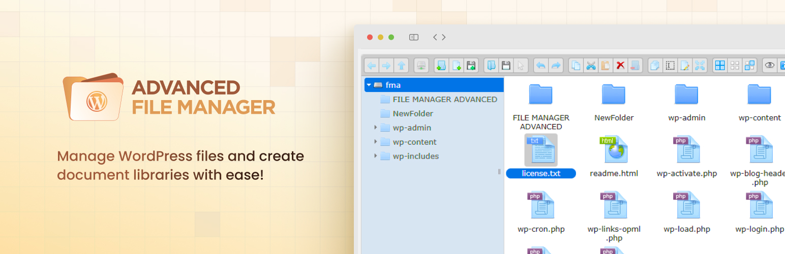 WordPress 外掛 Advanced File Manager — Ultimate WordPress File Manager and Document Library Plugin 的封面圖片。
